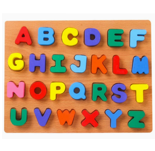 3D Wooden Uppercase Alphabet Puzzle Board