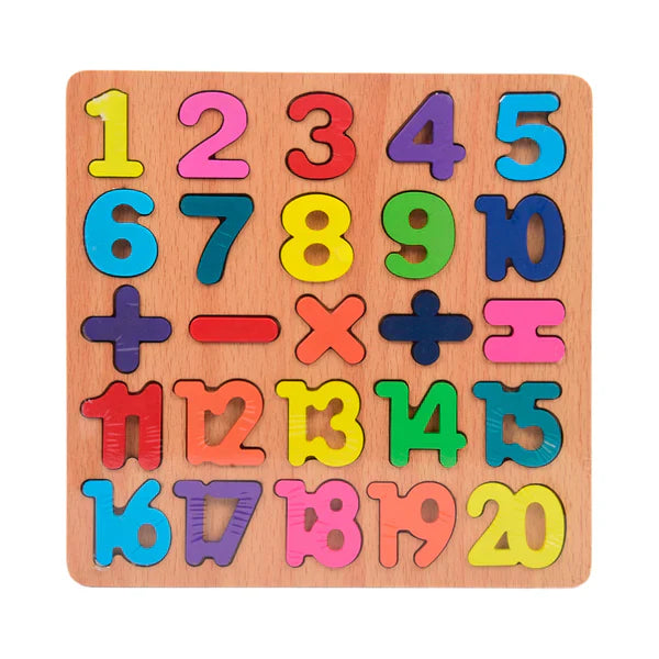 8* Inches Mini Wooden Number Puzzle & Signs Board