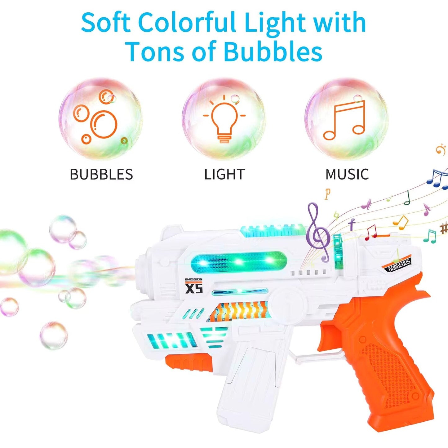 Lighting & Musical Bubble Machine Gun