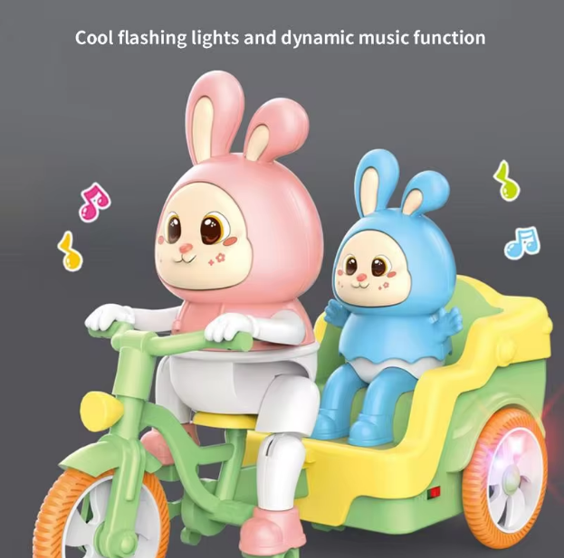 Electric Rabbit Tricycle Toy With Light & Sound