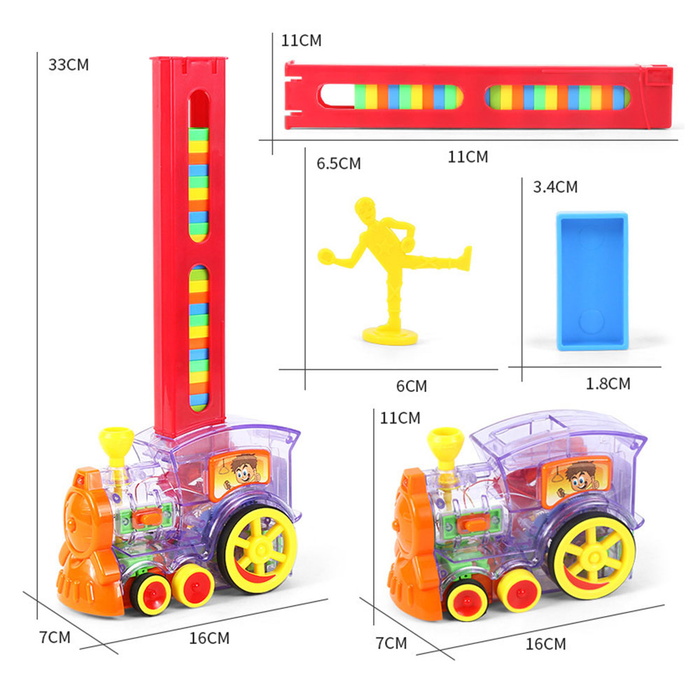 80Pcs Dominoes Blocks Set Electric Train