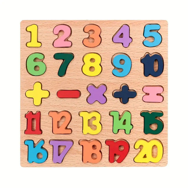 8* Inches Mini Wooden Number Puzzle & Signs Board