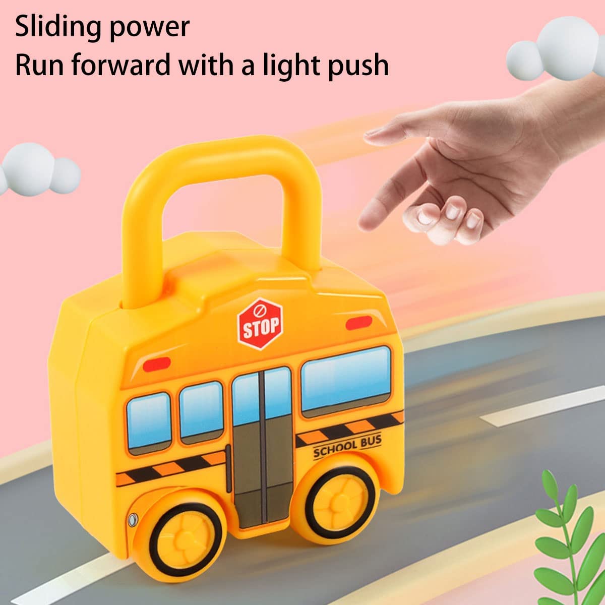 6Pcs Montessori Unlock Cars Push Toy With Keys