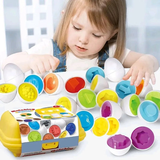 Kids Educational Matching Eggs Tray (12 Pcs)