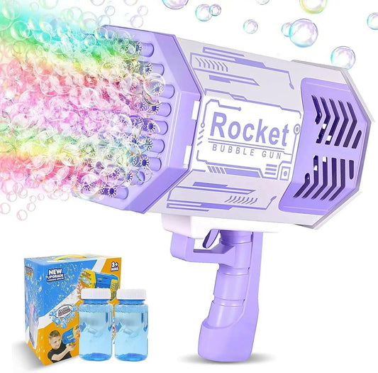 69 Hole Automatic Electric Bubble Machine Racket Launcher