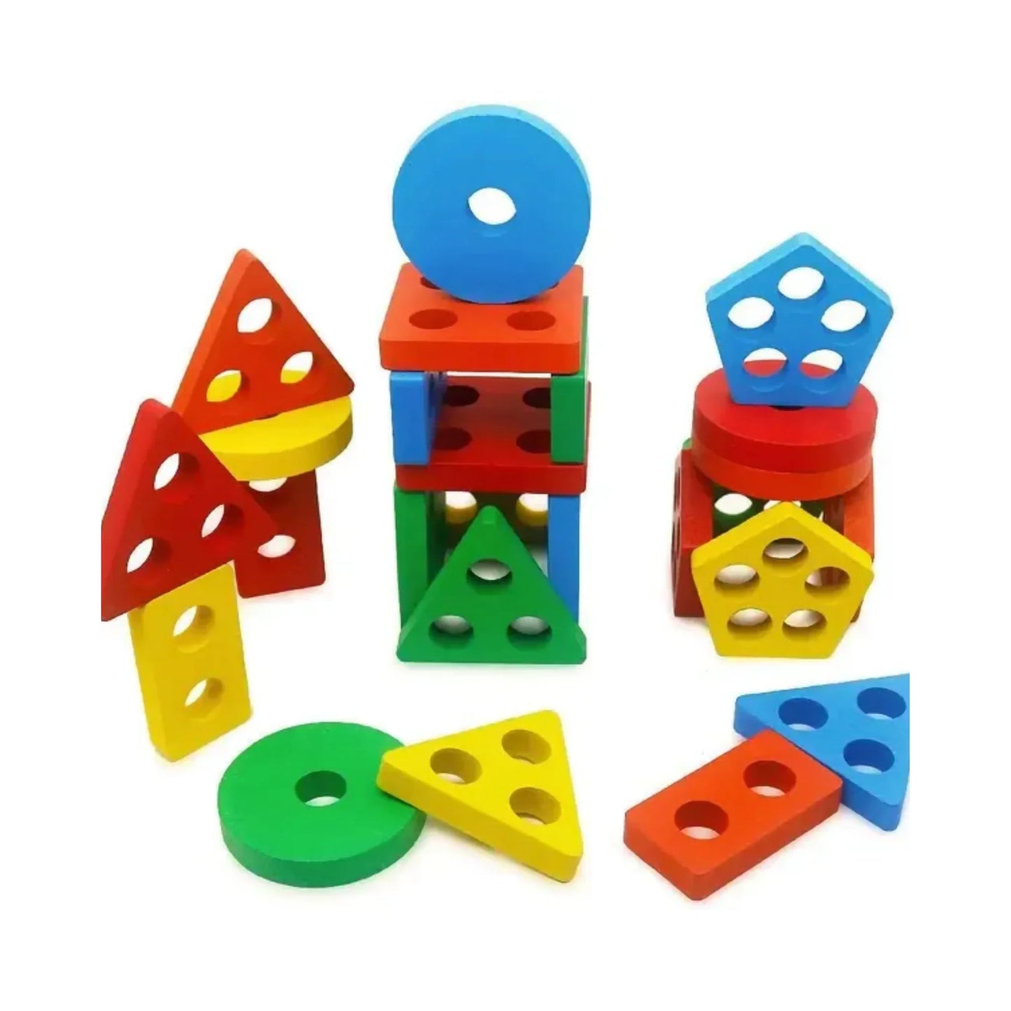 Wooden Shape Sorting 5 Sets Of Column