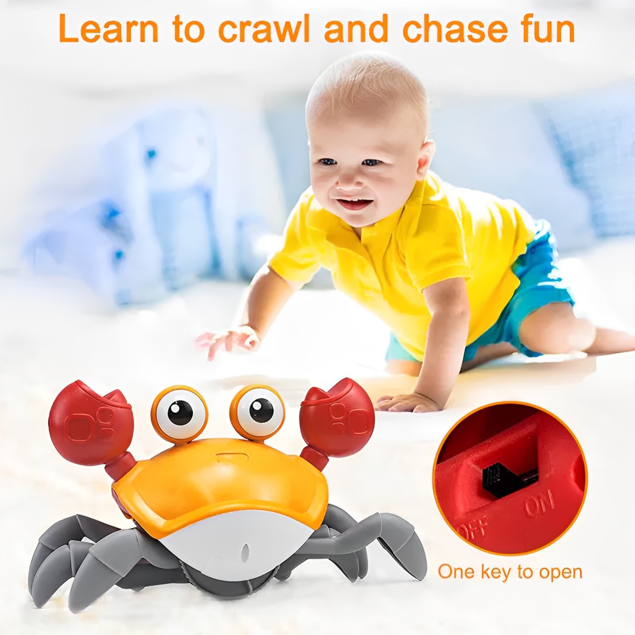 Interactive Musical &  Sensor Crawling Crab Toy