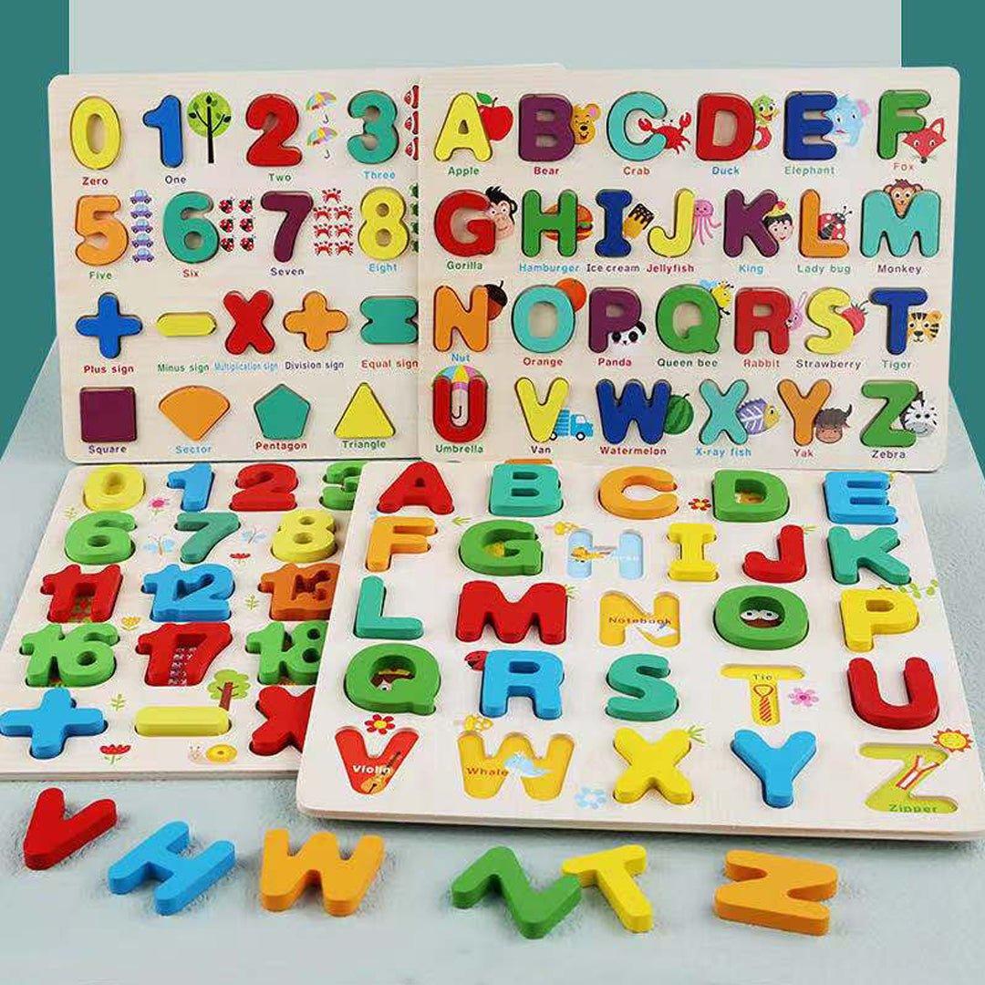 Pre-Schoolers Wooden Alphabets Numbers & Urdu Letters