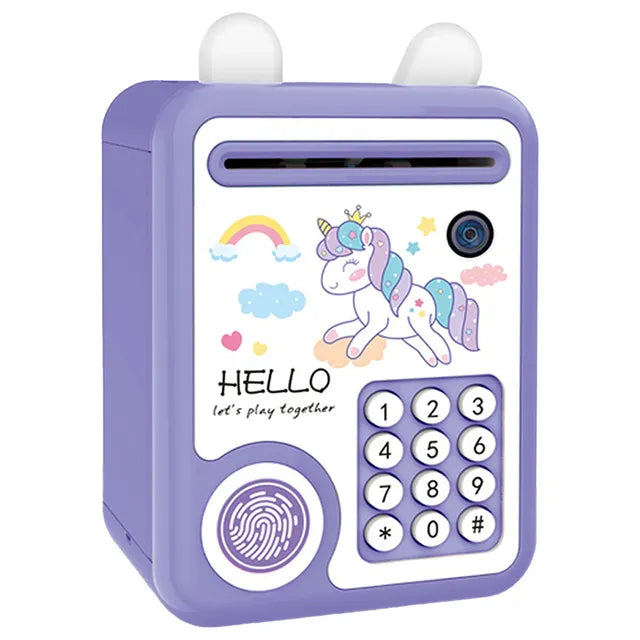 Unicorn Fingerprint & Password Unlock Piggy Bank