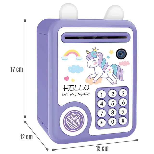 Unicorn Fingerprint & Password Unlock Piggy Bank