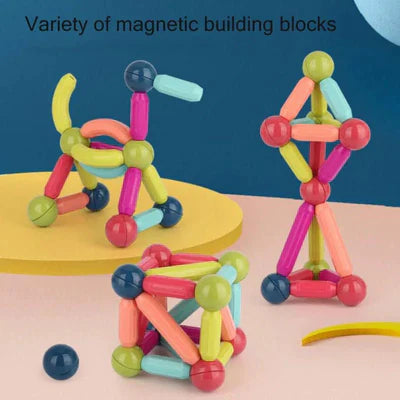 64Pcs Magnetic Puzzle Sticks Set