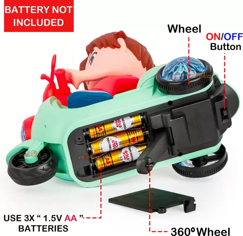 Stunt Tricycle Bump & Go Toy For Kids