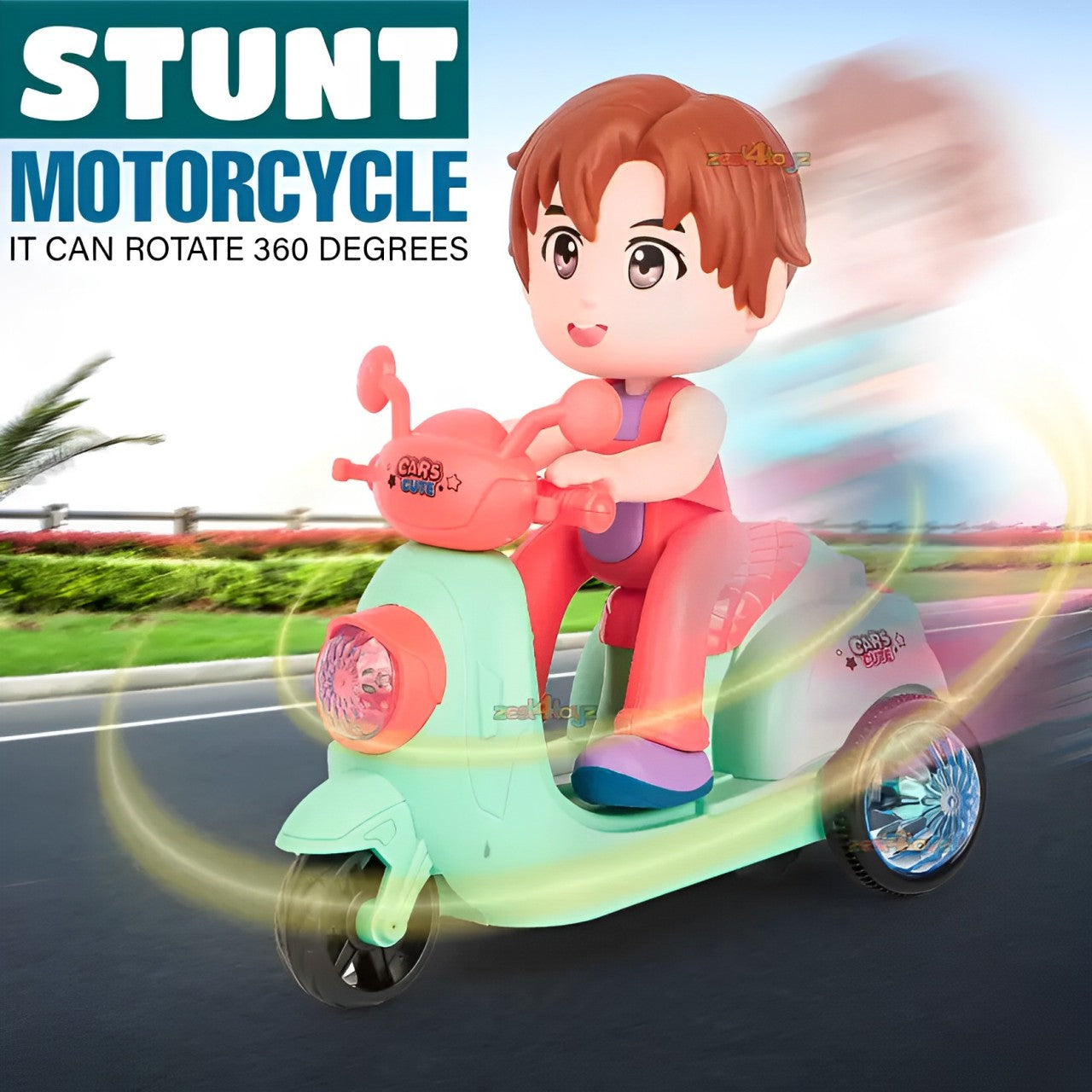 Stunt Tricycle Bump & Go Toy For Kids