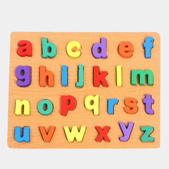 3D Wooden Lowercase Alphabet Puzzle Board